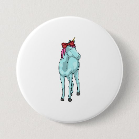 Unicorn Ribbon Ronde Button 7,6 Cm (Voorkant)