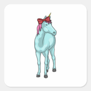 Unicorn Ribbon Vierkante Sticker
