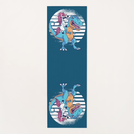 Unicorn Riding A T-Rex Yogamat (Voorkant)