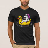 Unicorn Riding Bath Duck Float Funny Pool T-shirt (Voorkant)
