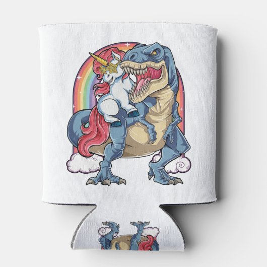 Unicorn Riding Dinosaur Blikjeskoeler (Achterkant)