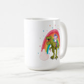 Unicorn Riding Dinosaur Coffee Mok (Voorkant rechts)