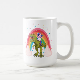 Unicorn Riding Dinosaur Coffee Mok