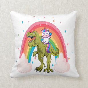 Unicorn Riding Dinosaur Kussen