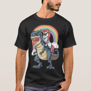 Unicorn Riding Dinosaur liefdesvader  T-shirt