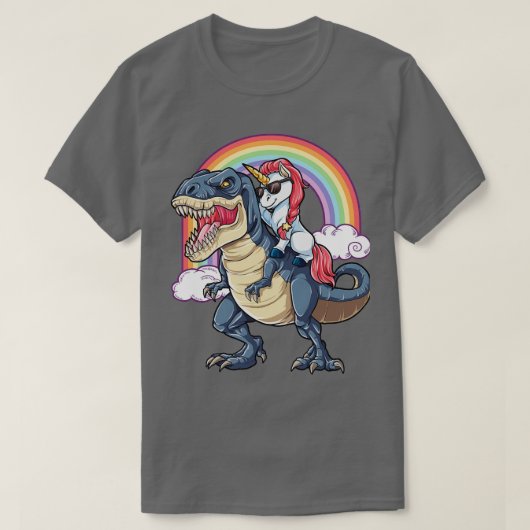 Unicorn Riding Dinosaur TRex Funny Unicorns Party T-shirt (Design voorkant)