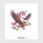 Unicorn Riding Red-tailed Hawk Boys Girls Men Wome Sticker (Vel)