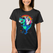 Unicorn Riding Rex Dinosaur Boys Girls Man T-shirt (Voorkant)