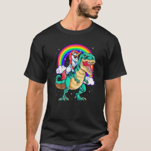 Unicorn Riding rex Dinosaur Boys Girls Mannen Vrou T-shirt