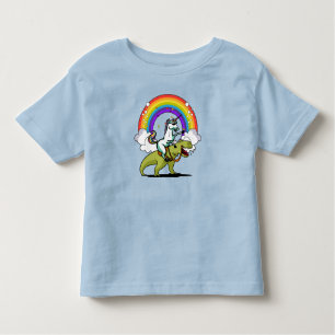 Unicorn Riding T-Rex Dinosaur Magische Regenboog Kinder Shirts