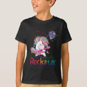 Unicorn Rock star Guitar Rockin' Music Singer T-shirt (Voorkant)