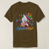 Unicorn Rock star Guitar Rockin' music singer  T-shirt (Design voorkant)