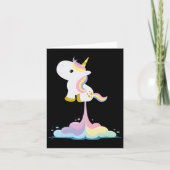 Unicorn Rocket Rainbow Clouds Kaart (Voorkant)