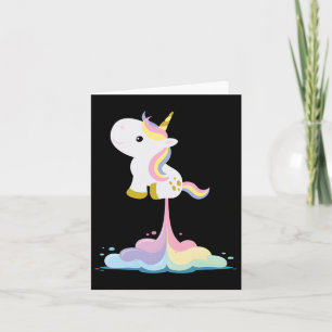 Unicorn Rocket Rainbow Clouds Kaart