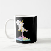 Unicorn Rocket Rainbow Clouds Koffiemok (Links)