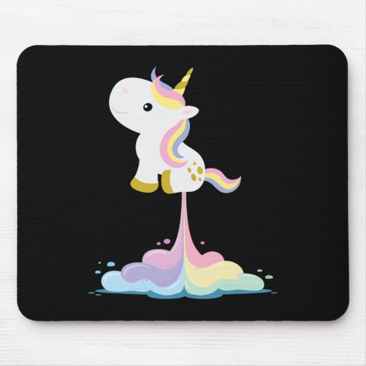 Unicorn Rocket Rainbow Clouds Muismat (Voorkant)