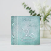 Unicorn Rocking Horse en  Baby shower Kaart (Staand voorkant)