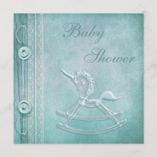 Unicorn Rocking Horse en  Baby shower Kaart