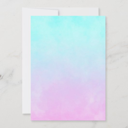 Unicorn Roller Skating Birthday Party Invitation Kaart (Achterkant)