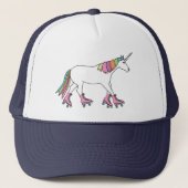 Unicorn Rollerskating Trucker Pet (Voorkant)