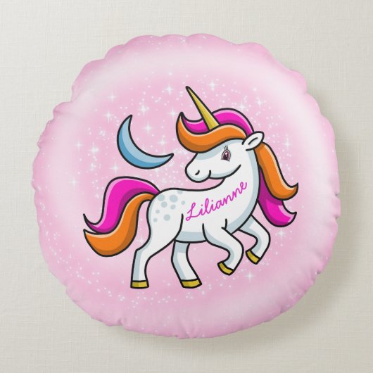 Unicorn Rond Kussen (Voorkant)