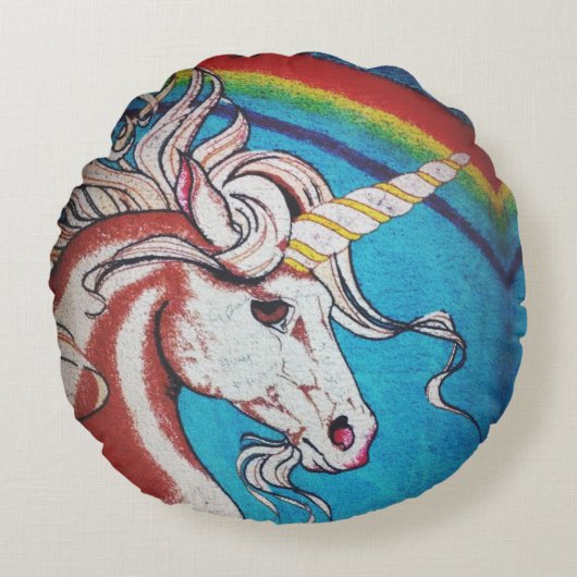 Unicorn Rond Kussen (Voorkant)