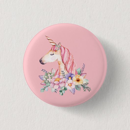 Unicorn Ronde Button 3,2 Cm (Voorkant)