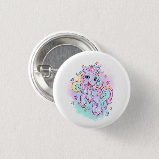 Unicorn Ronde Button 3,2 Cm (Voorkant /achterkant)