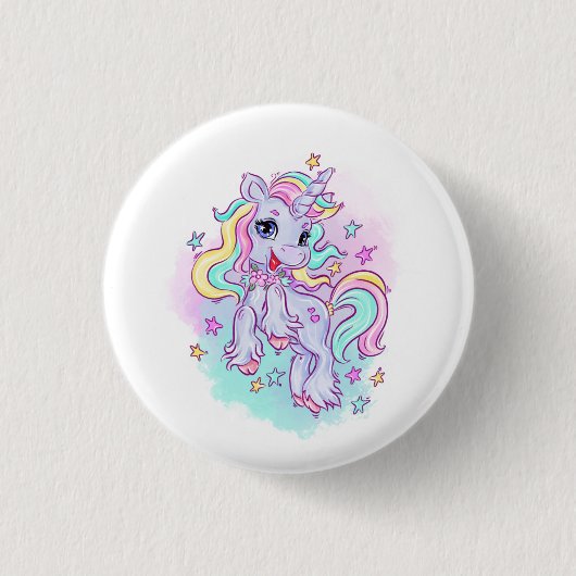 Unicorn Ronde Button 3,2 Cm (Voorkant)