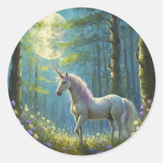Unicorn Ronde Sticker (Voorkant)