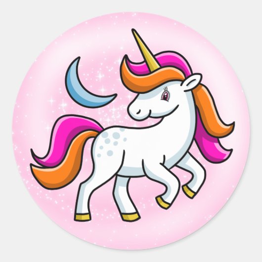 Unicorn Ronde Sticker (Voorkant)
