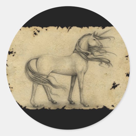 Unicorn Ronde Sticker (Voorkant)