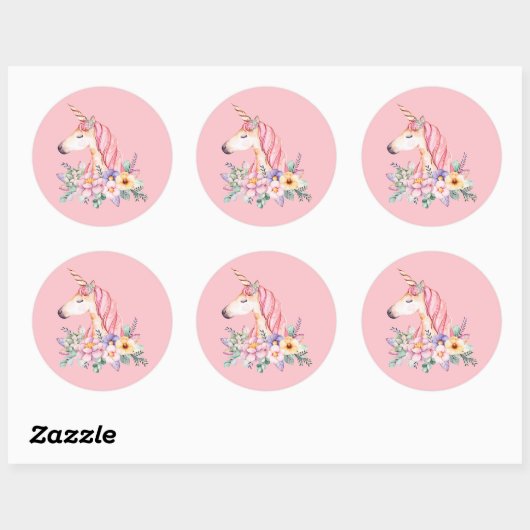 Unicorn Ronde Sticker (Vel)