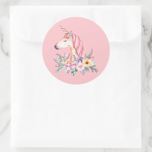 Unicorn Ronde Sticker (Tas)