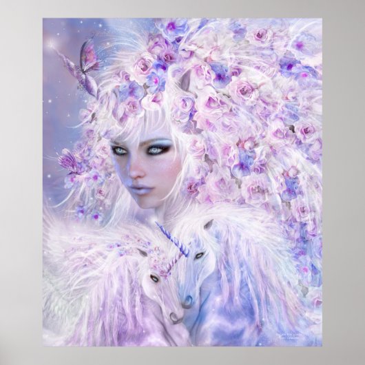 Unicorn Roos Goddess Fine Art Poster/Afdruk Poster (Voorkant)