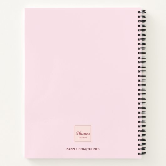 Unicorn roos goudglitter druppelt naammeisje notitieboek (Achterkant)