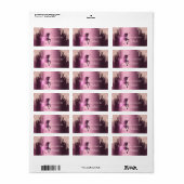 Unicorn roos goudglitter paarse boekplaat etiket (Full Sheet)