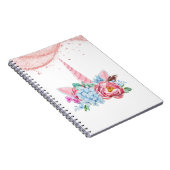 UNICORN ROZE BLOEMEN TERUG NAAR SCHOOL NOTITIEBOEK (Rechterzijde)
