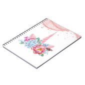 UNICORN ROZE BLOEMEN TERUG NAAR SCHOOL NOTITIEBOEK (Linkerzijde)