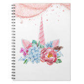 UNICORN ROZE BLOEMEN TERUG NAAR SCHOOL NOTITIEBOEK (Voorkant)