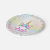 Unicorn Roze en Gold Paper Bord 7-inch Borden (Gekanteld)