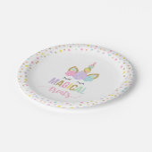 Unicorn Roze en Gold Paper Bord 7-inch Borden (Gekanteld)