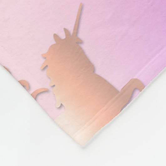 Unicorn roze glitter druppelt holodraphic name scr fleece deken (Hoek)