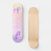 Unicorn roze glitter modern regenboogholografisch persoonlijk skateboard (Voorkant)