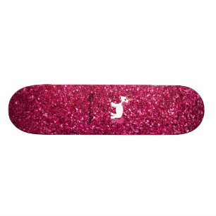 Unicorn roze glitter skateboard
