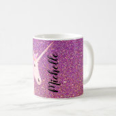  Unicorn roze glitter Sparkle Hot Chocolade Koffiemok (Voorkant rechts)