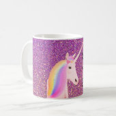  Unicorn roze glitter Sparkle Hot Chocolade Koffiemok (Voorkant links)
