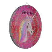 Uniçorn Roze Glitter Sparkles Sprookje Meisje Dartbord (Voorkant Links)
