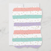 Unicorn roze goudglitter verjaardagsuitnodiging kaart (Achterkant)