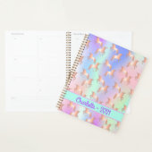 Unicorn roze irdescent roos goudnaam 2022 planner (Display)